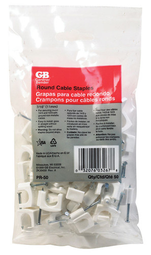 Gardner Bender - PR-50 - 7/16 in. W Plastic Insulated Cable Staple - 50/Pack
