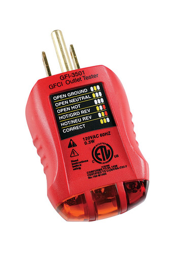 Gardner Bender - GFI-3501 - 110-125 VAC LED Outlet and GFCI Tester - 1/Pack
