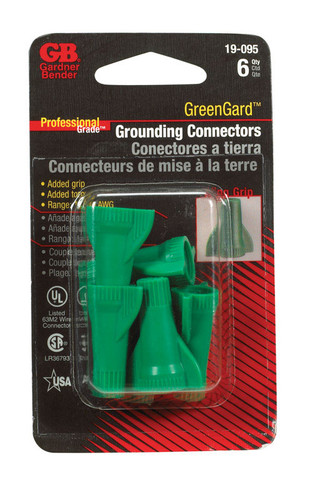 Gardner Bender - 19-095 - GreenGard 14-10 Ga. Copper Wire Wire Connector Green - 6/Pack