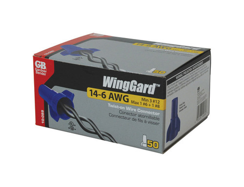 Gardner Bender - 10-089 - WingGard 14-6 Ga. Copper Wire Wire Connector Blue - 50/Pack