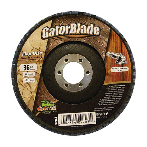 Gator - 9703 - 4 in. Dia. x 5/8 in. Aluminum Oxide Flap Disc 36 Grit - 1/Pack