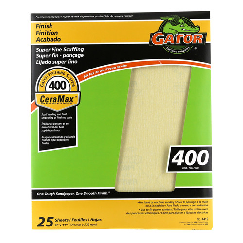 Gator - 3409 - CeraMax 11 in. L x 9 in. W 400 Grit Ceramic Sandpaper - 1/Pack