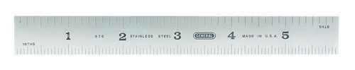 General Tools - 676 - 6 in. L x 3/4 in. W Stainless Steel Precision Rule Metric