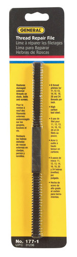 General Tools - 177-1 - 8-1/2 in. L High Carbon Steel Assorted Thread Repair File 1/pc.