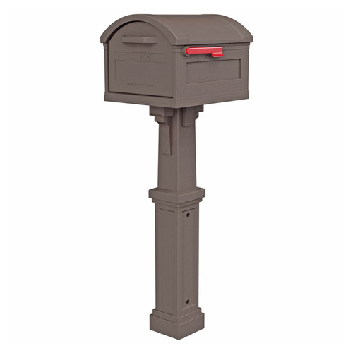 Gibraltar - GHC40M01 - Grand Haven Classic Plastic Post Mount Mocha Mailbox