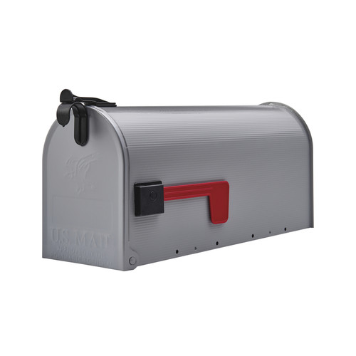 Gibraltar - ST100000 - Grayson Classic Galvanized Steel Post Mount Gray Mailbox