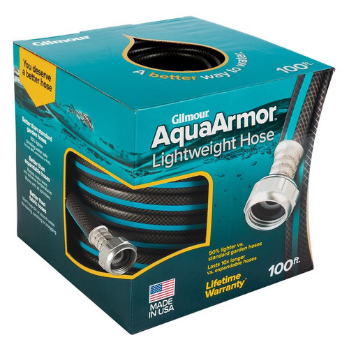 Gilmour - 869001-1001 - AquaArmor 1/2 in. Dia. x 100 ft. L Black Plastic Garden Hose