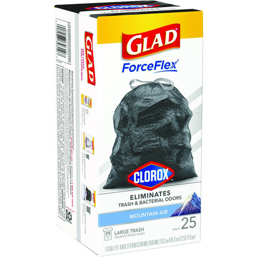 Glad - 79310 - ForceFlex 30 gal. Mountain Air Scent Trash Bags Drawstring - 25/Pack