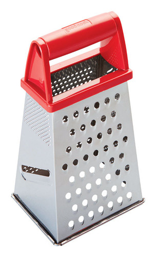 Good Cook - 15601 - Silver/Red Stainless Steel Box Grater