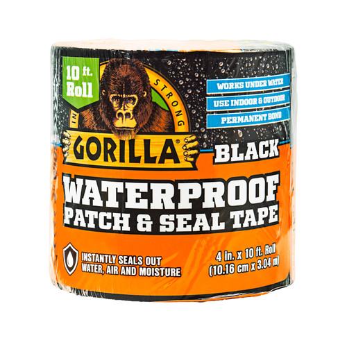Gorilla - 4612502 - 4 in. W x 10 ft. L Black Waterproof Repair Tape