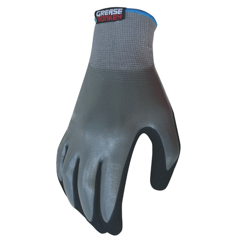 Grease Monkey - 25528-26 - XL Nitrile Waterproof Gray Dipped Gloves