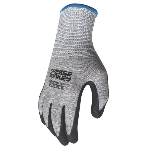 Grease Monkey - 25563-26 - XL Sandy Nitrile Cut Resistant Black/Gray Dipped Gloves