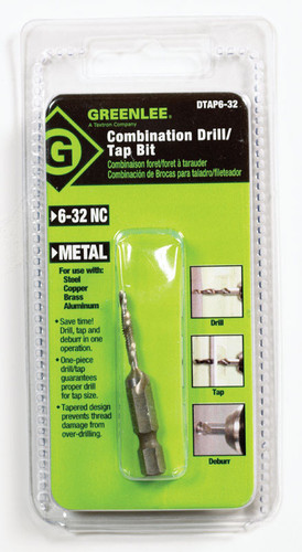 Greenlee - DTAP6-32 - High Speed Steel Drill and Tap Bit 6-32NC 1/pc.