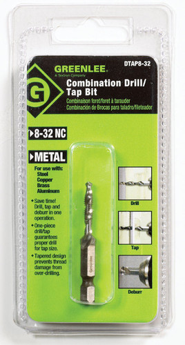 Greenlee - DTAP8-32 - High Speed Steel Drill and Tap Bit 8-32NC 1/pc.