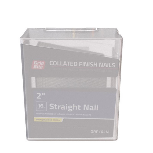 Grip-Rite - GRF162M - 2 in. 16 Ga. Straight Strip Finish Nails Smooth Shank - 1000/Pack