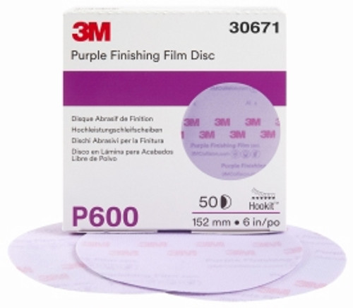 3M - 30671 - Purple Finishing Film Hookit Disc, 6 inch, P600 grit