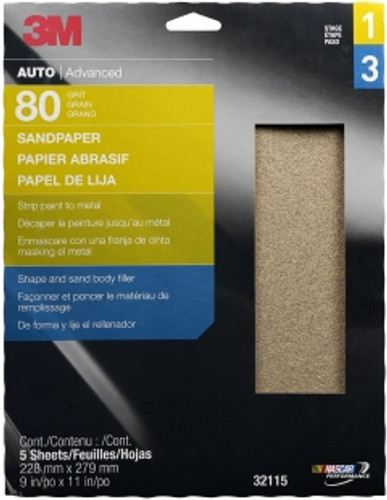 3M - 32115 - Sandpaper, 80 grit