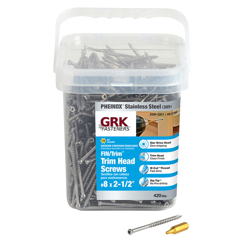 GRK Fasteners - 61730 - No. 8 x 2-1/2 in. L Star Trim Head Construction Screws - 420/Pack