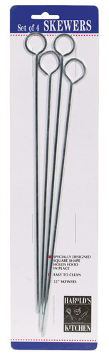 Harold Import - 43169 - 12 in. L Silver Chrome Barbecue Skewers