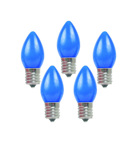 Holiday Bright Lights - BU25C7-OBLA - C7 Blue 25 count Replacement Christmas Light Bulbs 1 in.