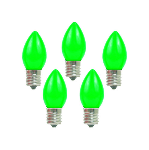 Holiday Bright Lights - BU25C7-OGRA - C7 Green 25 count Replacement Christmas Light Bulbs 1 in.