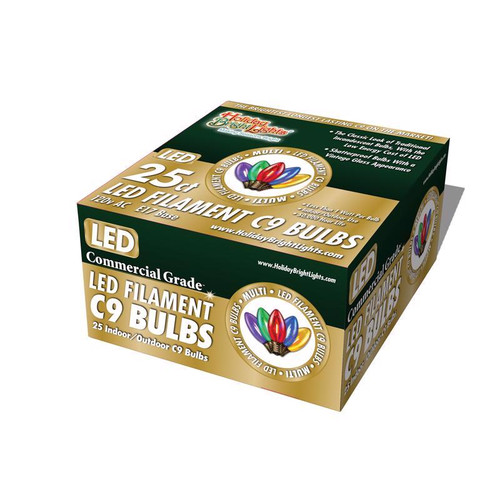 Holiday Bright Lights - BU25FLDSC9-TMUA - LED C9 Multi-color Replacement Christmas Light Bulbs