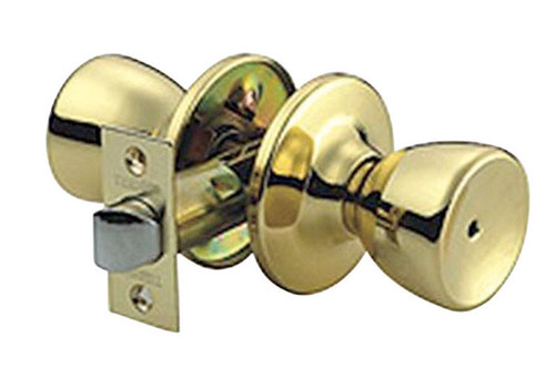 Home Plus - LA2110 - Polished Brass Privacy Lockset ANSI Grade 3 1-3/4 in.