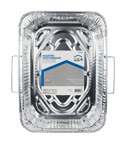 Home Plus - D49113 - Durable Foil 11-7/8 in. W x 16-5/8 in. L Roaster Pan Silver - 1/Pack