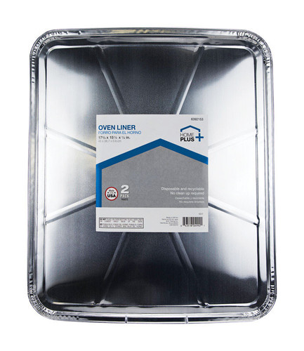 Home Plus - D71020 - Durable Foil 15-1/4 in. W x 17-3/4 in. L Oven Liner Silver - 2/Pack