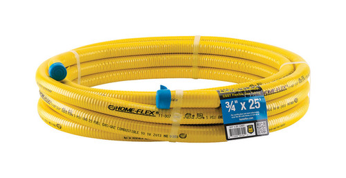 Home-Flex - 11-00725 - 3/4 in. x 25 ft. L x 3/4 in. Dia. CSST Gas Tubing Stainless Steel