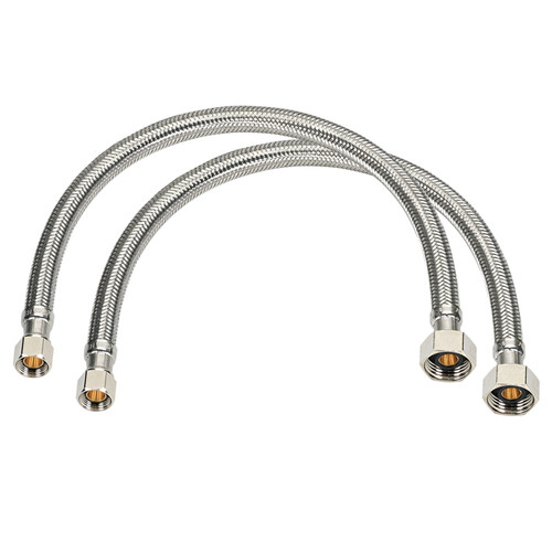 Homewerks - 7223-20-38-2BG2 - 3/8 in. Compression x 1/2 in. Dia. FIP 20 in. Braided Stainless Steel Faucet Supply Line