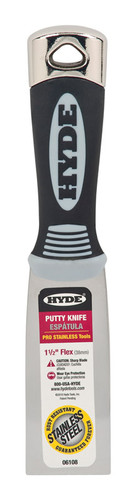 Hyde - 6108 - 1-1/2 in. W x 7-3/4 in. L Stainless Steel Flexible Putty Knife