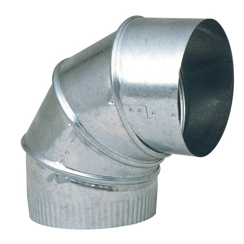 Imperial - GV1330-A - 8 in. Dia. x 8 in. Dia. Adjustable 90 deg. Galvanized Steel Furnace Pipe Elbow