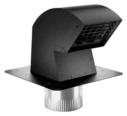 Imperial - VT0640 - R2 9 in. L x 4 in. Dia. Black/Silver Aluminum Roof Cap with Collar