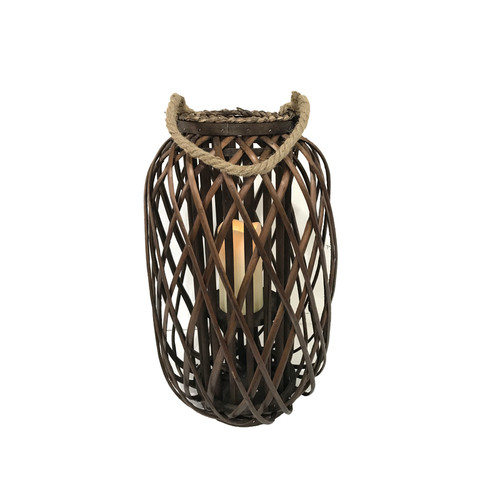 Infinity - HY9303M - LED Wood Hanging Lantern Brown