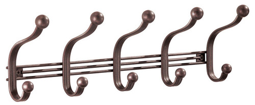 InterDesign - 53671 - 15-1/4 in. L Bronze Silver Steel Large York Lyra 5-Hook Rack - 1/Pack