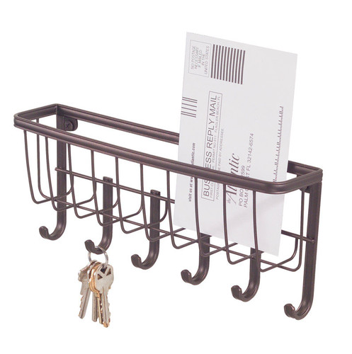 InterDesign - 58971 - Yark 10-3/4 in. L Bronze Brown Metal Small Mail/Key Rack - 1/Pack