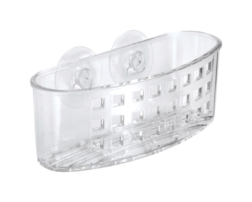 InterDesign - 38900 - 2.5 in. W x 6.5 in. L Clear Plastic Suction Sponge and Scrubber Center
