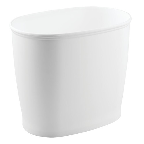 InterDesign - 93441 - Kent White Plastic Oval Wastebasket