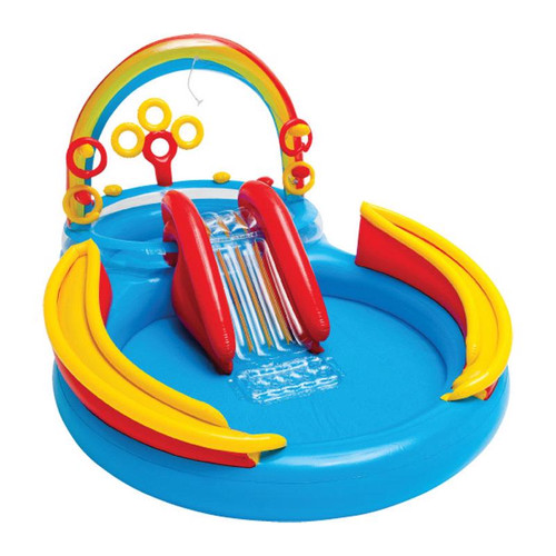 Intex - 57453EP - Multicolored Vinyl Inflatable Pool Rainbow Ring Play Center