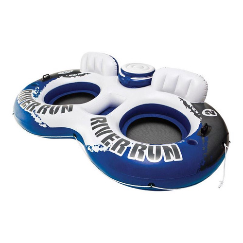 Intex - 58837EP - River Run II Blue/White Plastic Inflatable Float for Two