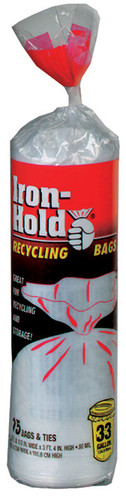 Iron-Hold - 618826 - 33 gal. Kitchen Trash Bags Twist Tie - 15/Pack