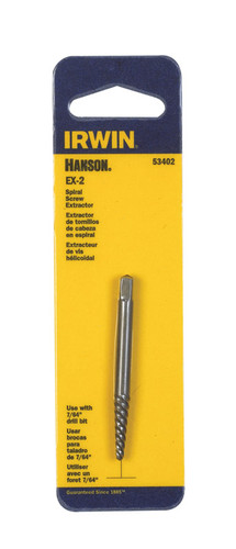 Irwin - 53402 - Hanson 7/64 in. x 7/64 in. Dia. Carbon Steel Spiral Screw Extractor 5.4 in. 1/pc.