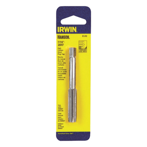 Irwin - 8140 - Hanson High Carbon Steel SAE Fraction Tap 7/16 in.-20NF 1/pc.
