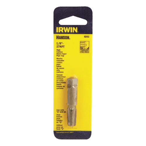 Irwin - 8202 - Hanson High Carbon Steel SAE Plug Tap 1/8 in.-27NPT 1/pc.