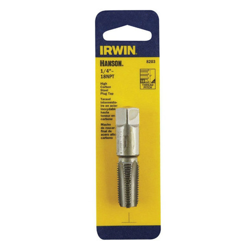 Irwin - 8203 - Hanson High Carbon Steel SAE Plug Tap 1/4 in.-18NPT 1/pc.