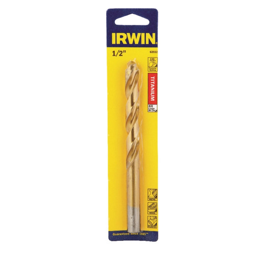 Irwin - 63932 - 1/2 in. x 6 in. L High Speed Steel Drill Bit 1/pc.