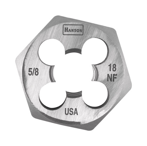 Irwin - 6854 - Hanson High Carbon Steel SAE Hexagon Die 5/8 in.-18NF 1/pc.