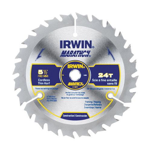 Irwin - 14011 - Marathon 5-1/2 in. Dia. Carbide Circular Saw Blade 24 teeth - 1/Pack