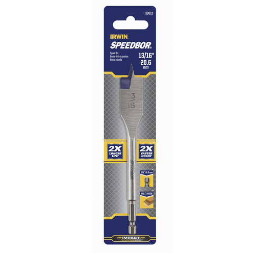 Irwin - 88813 - Speedbor 13/16 in. x 6 in. L Carbon Steel Wood Boring Bit 1/pc.